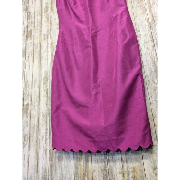 Laundry by Shelli Segal Silk Sheath Dress Pink Scallop Elegant Cocktail 12 - Picture 3 of 13